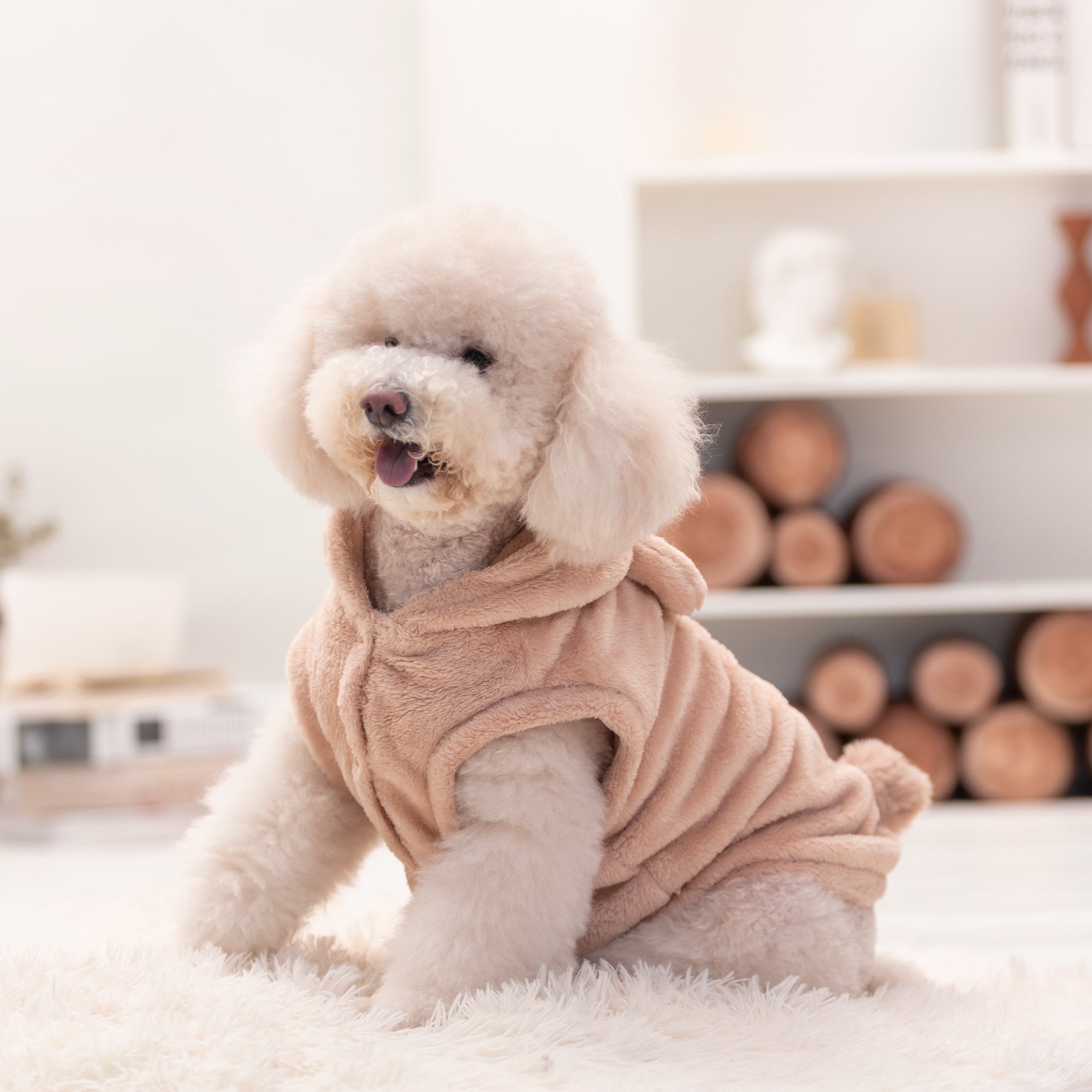 Pupwonders | Double-Sided Flannel Dog Hoodie - Bear Shaped