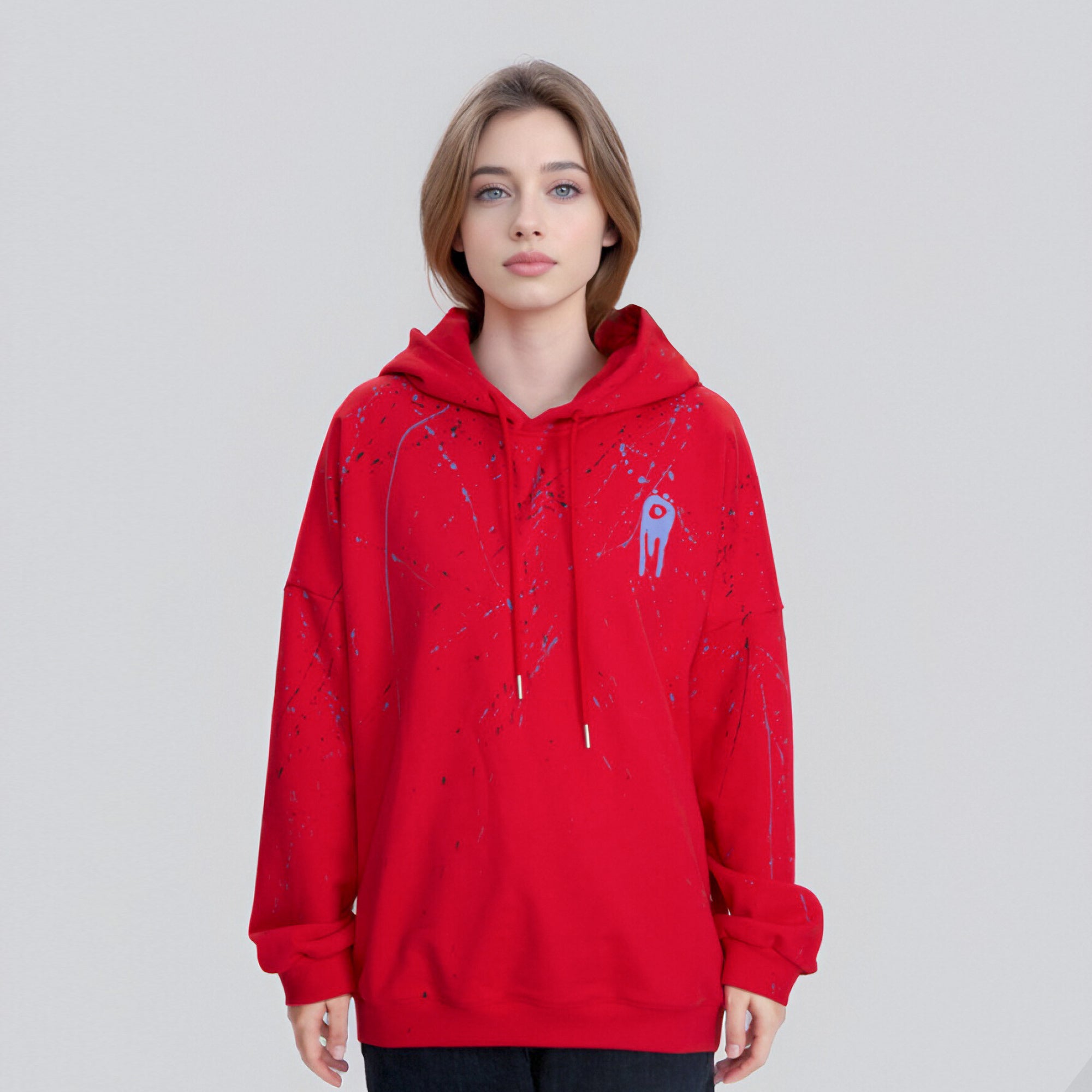 Organic Cotton Human Hoodie - Red,Red