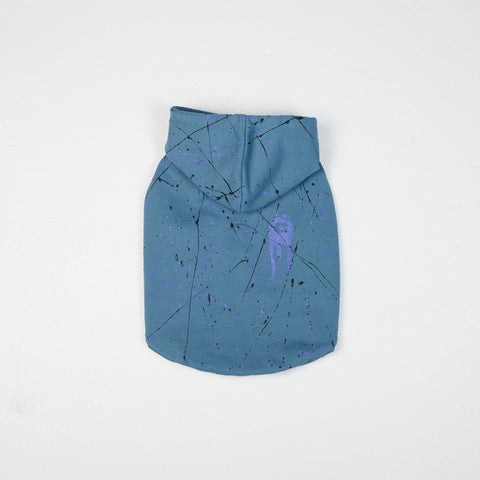 Splash Ink Art Cotton Dog Hoodie - Blue,Blue