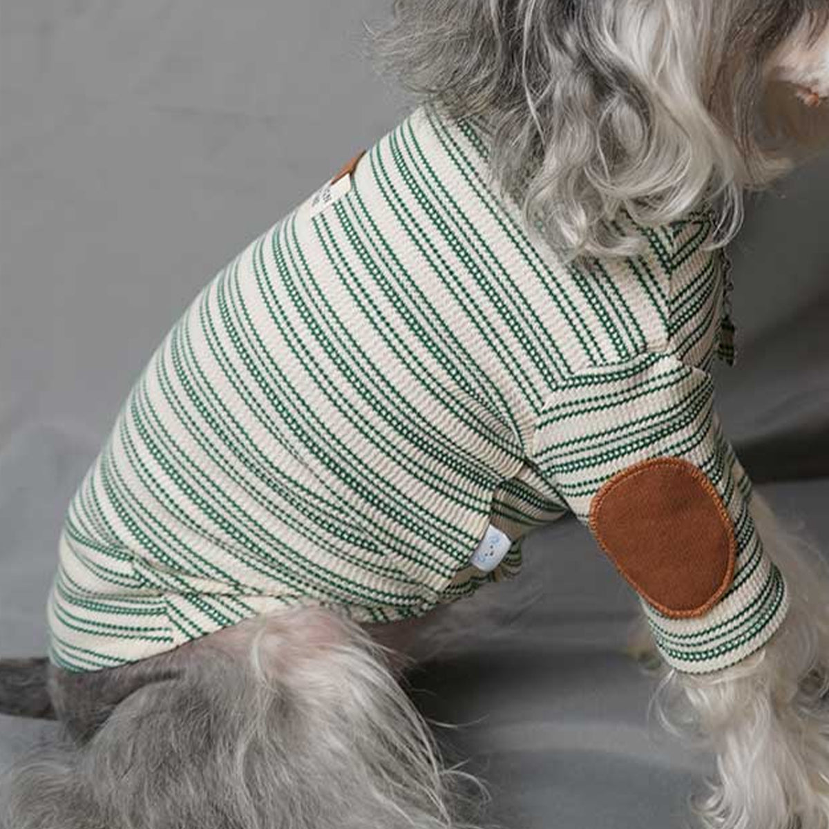 Pupwonders | Knitted Striped Dog T-shirt,Green