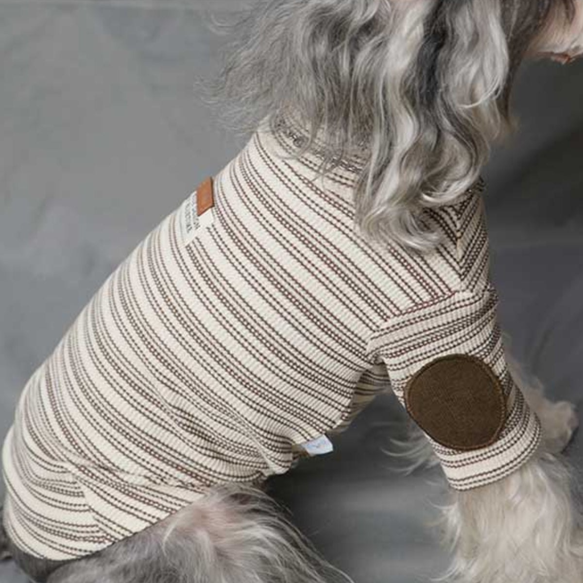 Pupwonders | Knitted Striped Dog T-shirt,Brown