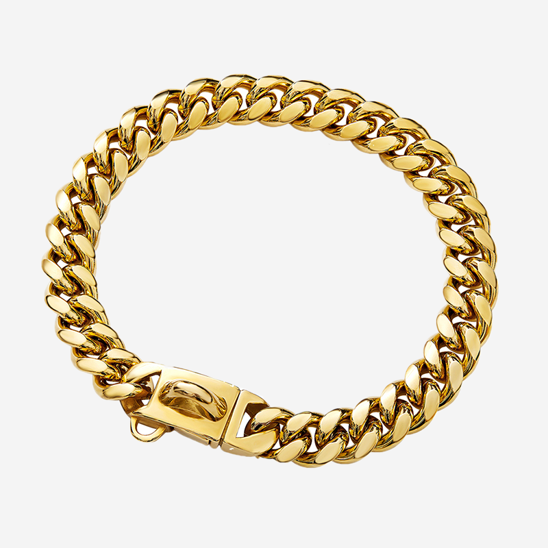 Pupwonders | Cuban Link Chain Dog Collar - Gold