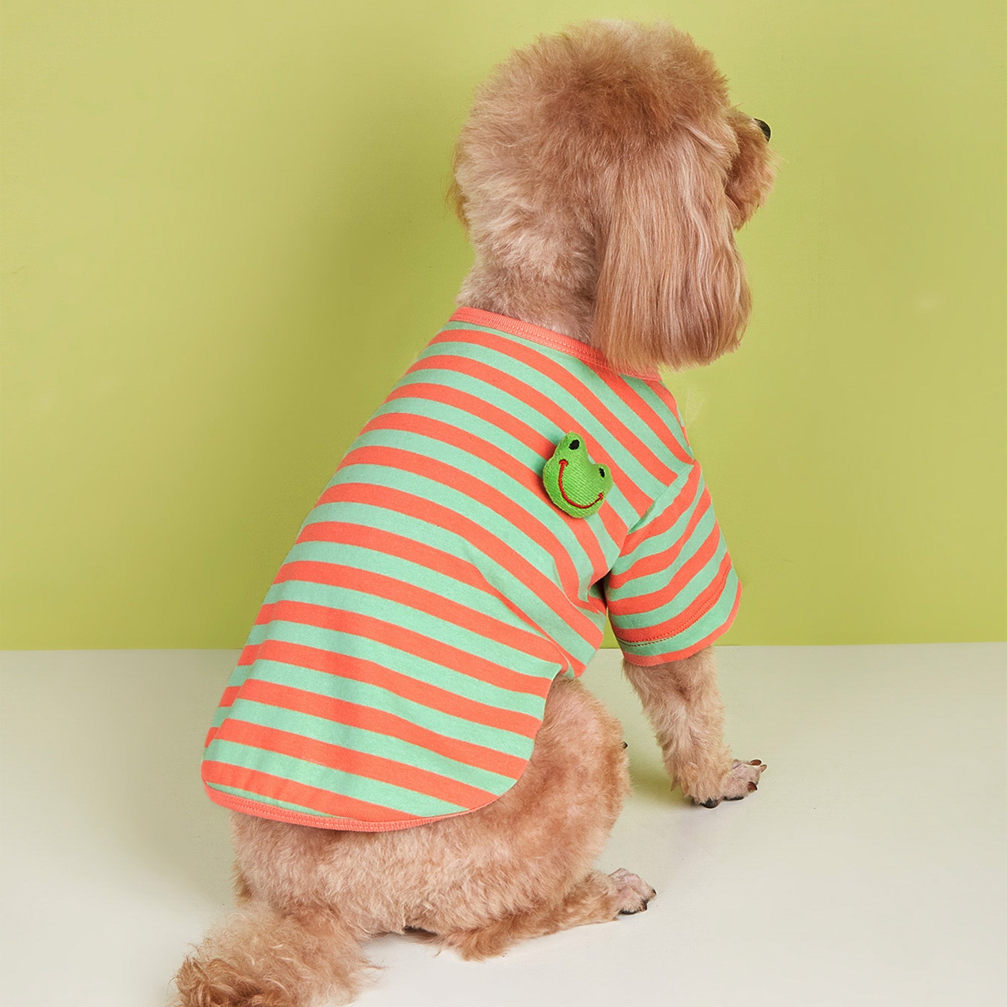 Pupwonders | Striped Dog T-shirt,Orange