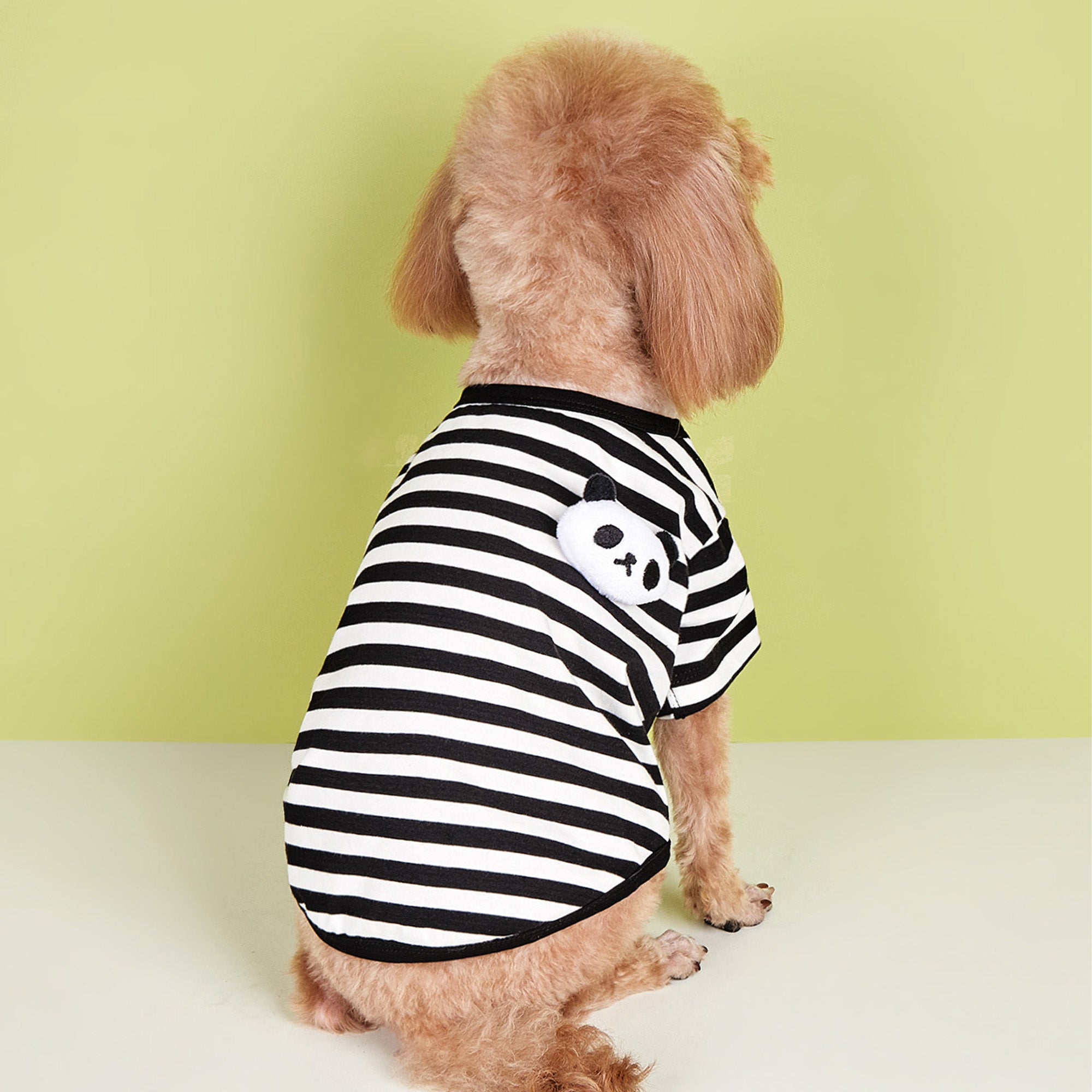 Pupwonders | Striped Dog T-shirt,Black