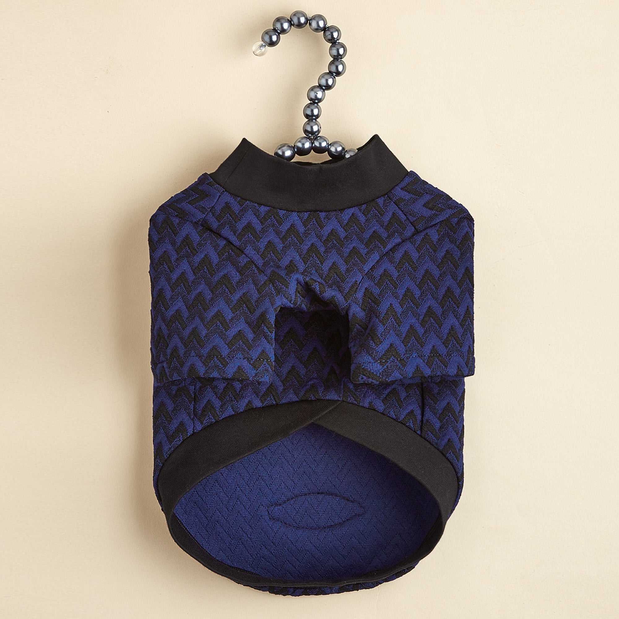 Pupwonders | High-Neck Jacquard Knit Dog Sweater,Blue
