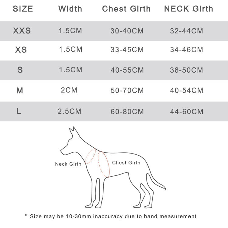 Easy walk clearance harness size chart