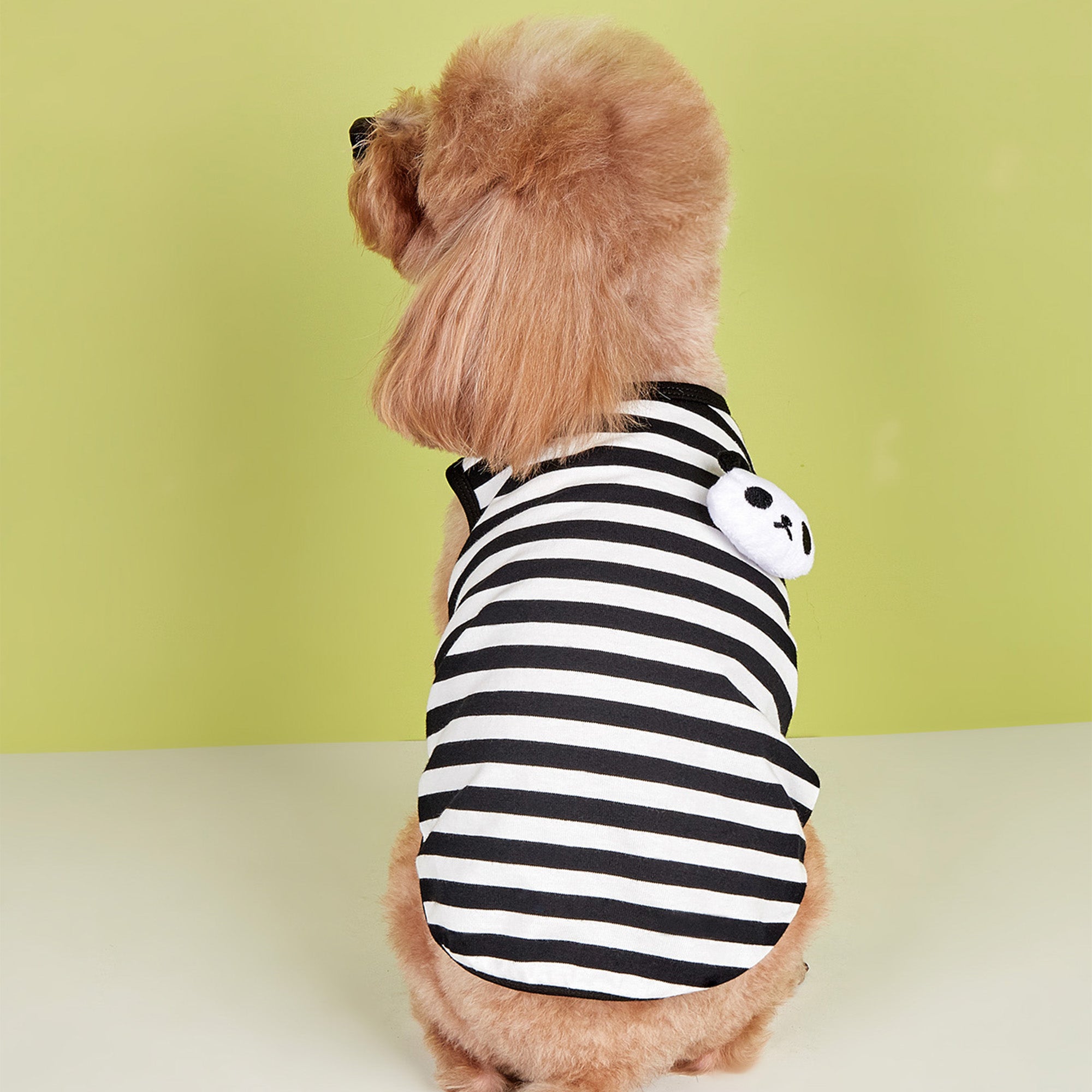 Pupwonders | Sleeveless Striped Dog T-shirt,Black