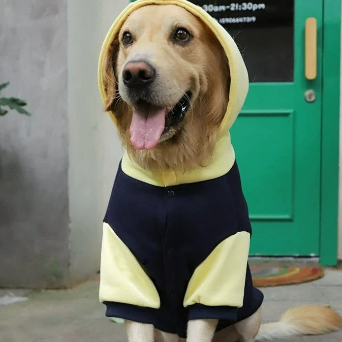 Pupwonders | Large Dog's Thermal Hoodie,Navy Blue