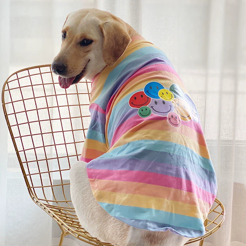 Pupwonders | 100% Cotton Rainbow Dog T-shirt,Rainbow