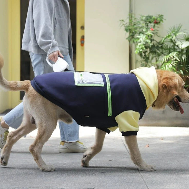 Pupwonders | Large Dog's Thermal Hoodie,Navy Blue