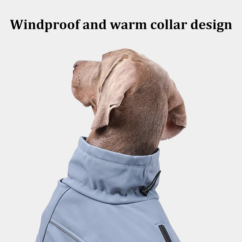 Pupwonders | Warm Waterproof Dog Jacket Raincoat,Blue,Grey,Black