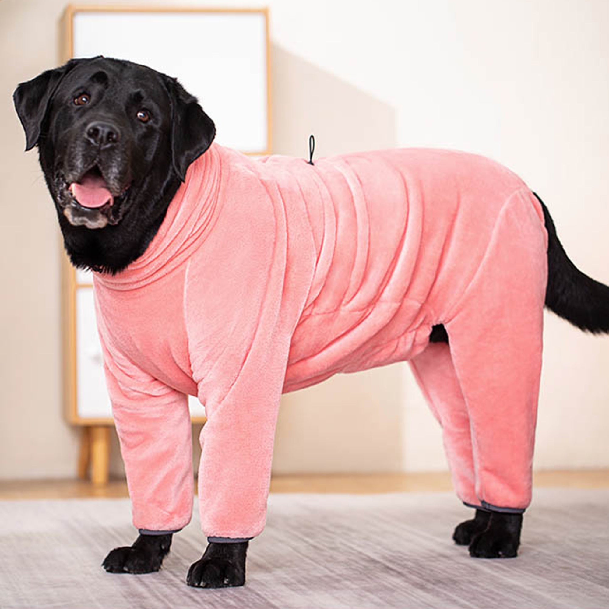 Pupwonders | High-neck Flannel Dog Hoodie,Pink