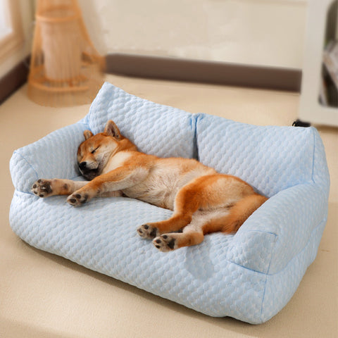 Ice Silk Cooling Dog Bed,Blue