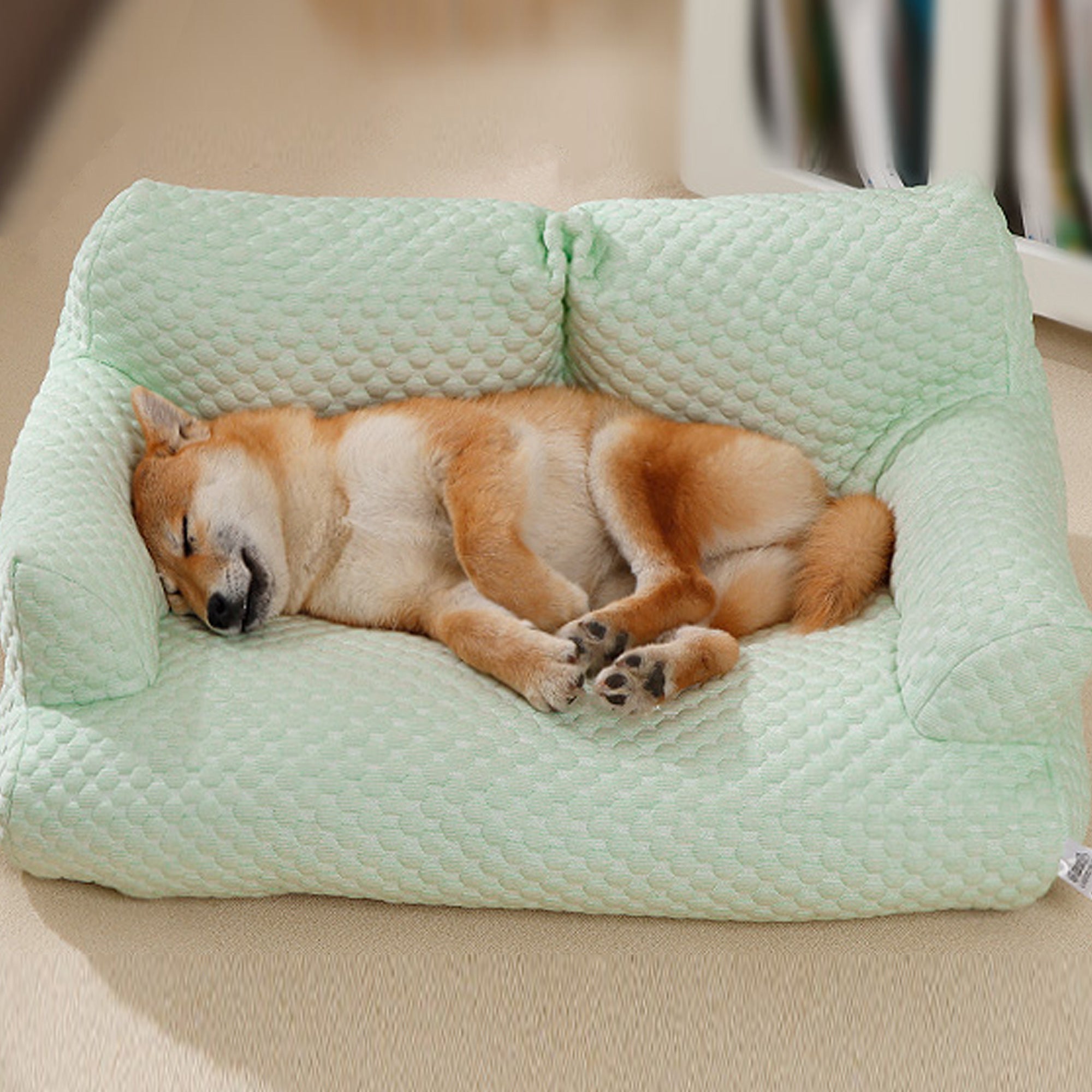 Ice Silk Cooling Dog Bed,Green