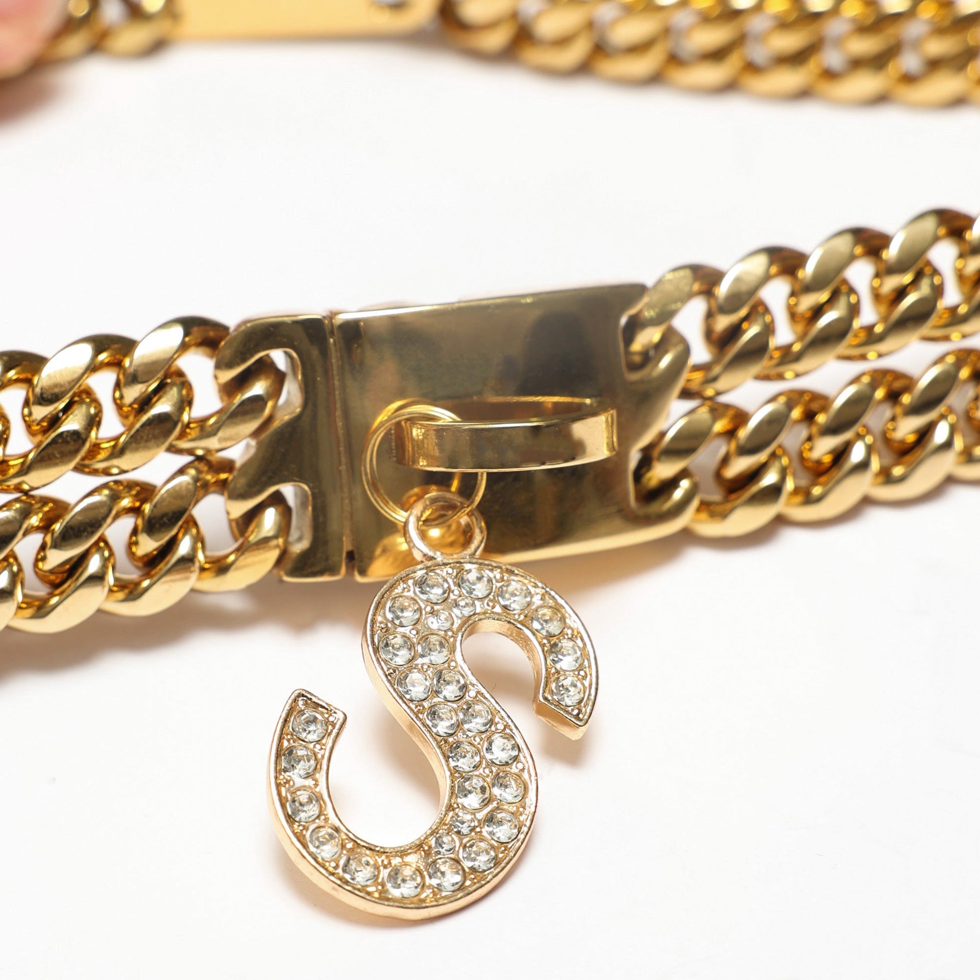 Pupwonders | Cuban Link Chain Dog Collar - Gold,Gold