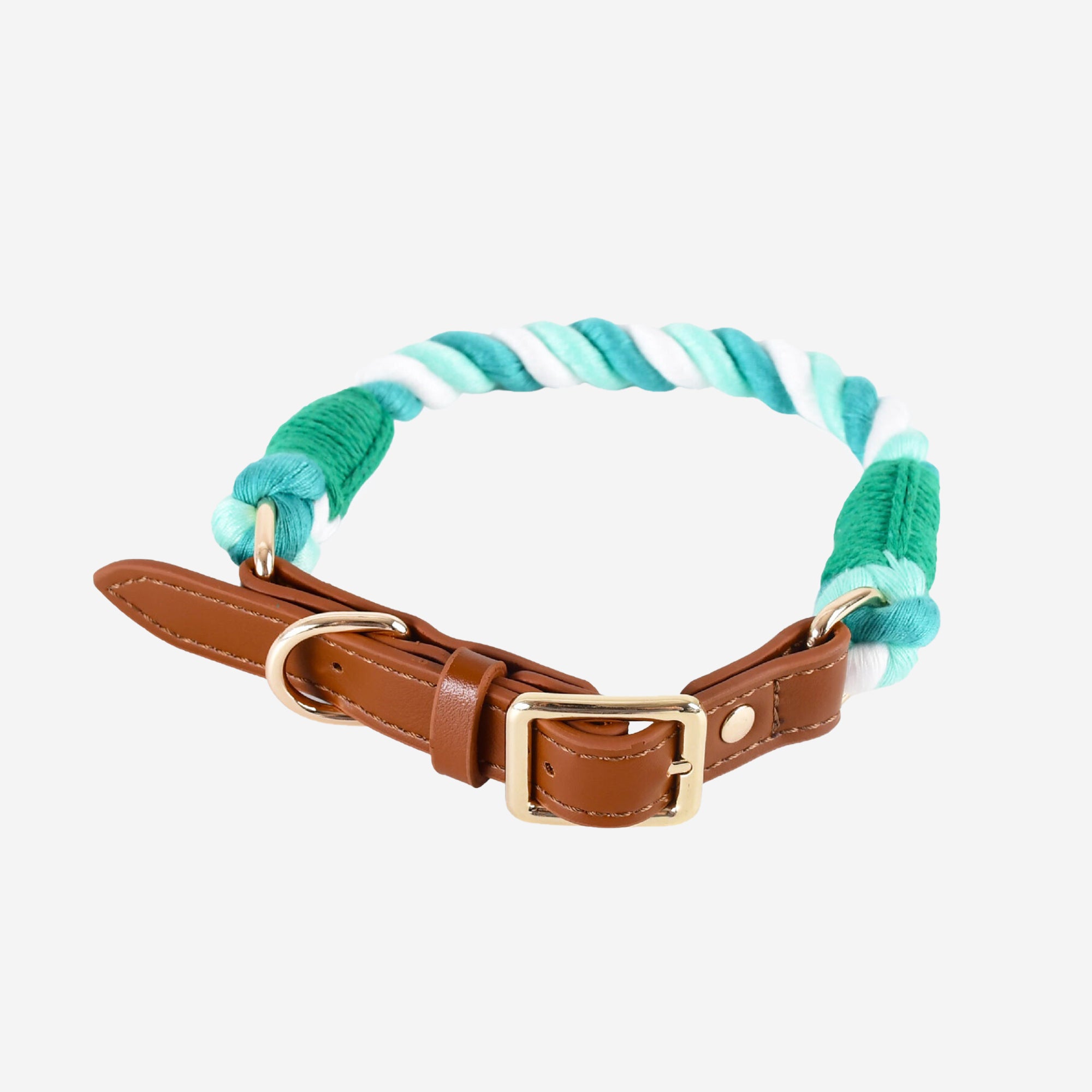 Pupwonders | Boston Rainbow Leather & Braided Cotton Pet Collars
