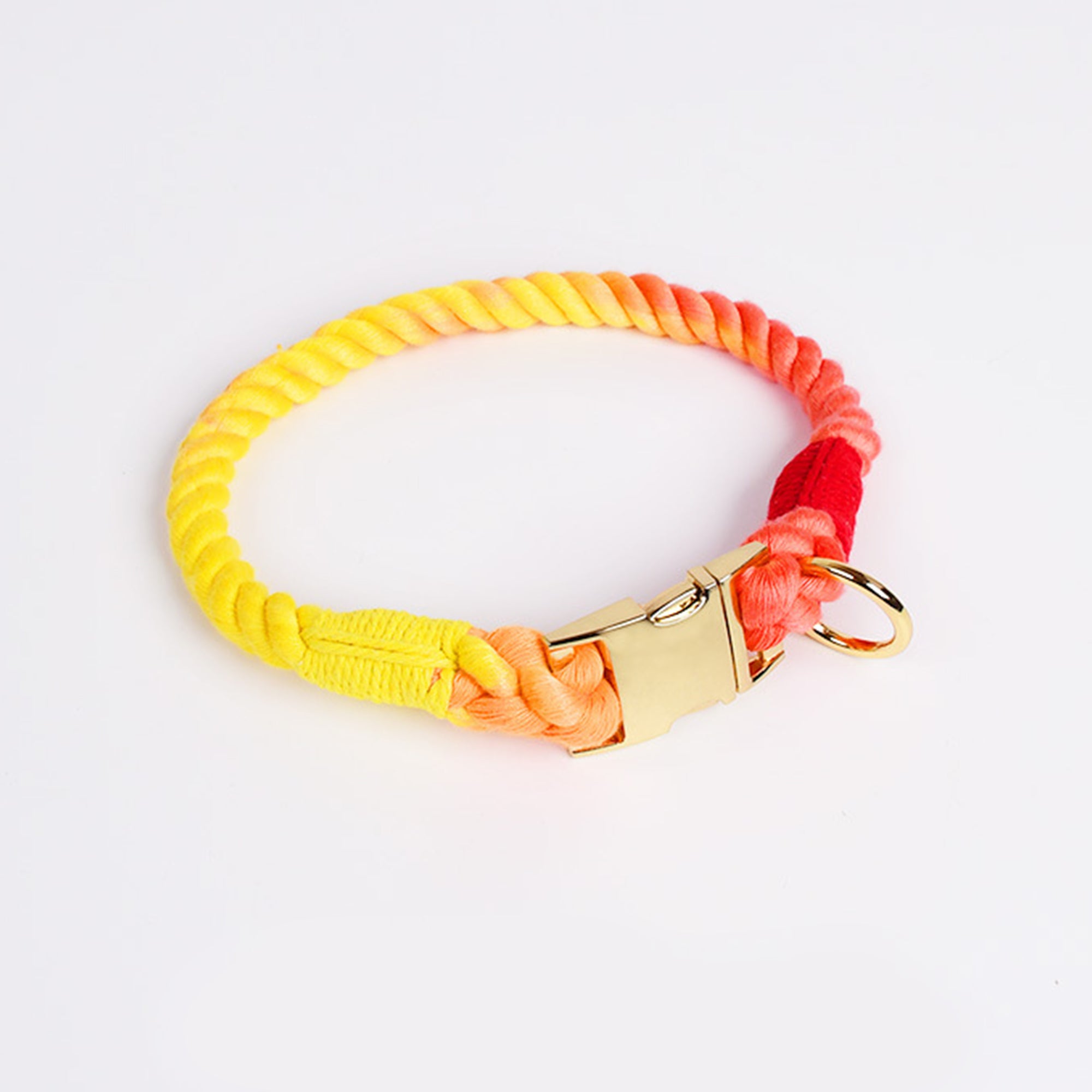 Pupwonders | Rainbow Handmade Braided Pet Collars Yellow / S